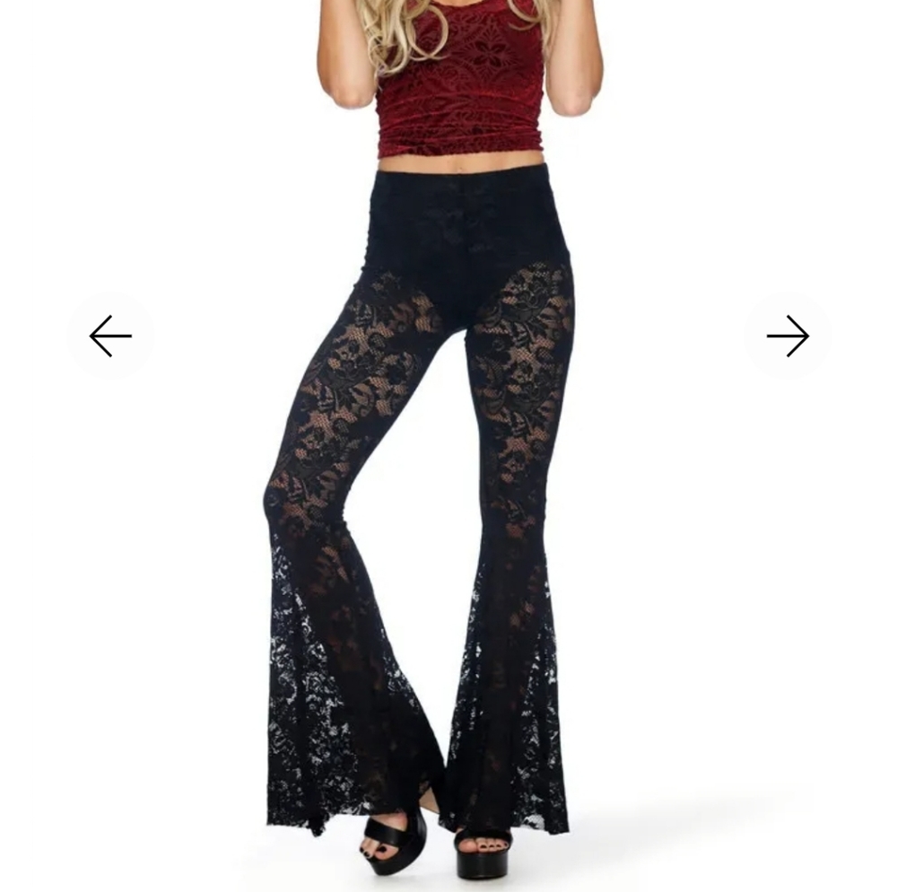 Blackmilk Witch Queen Lace Bell Bottoms L